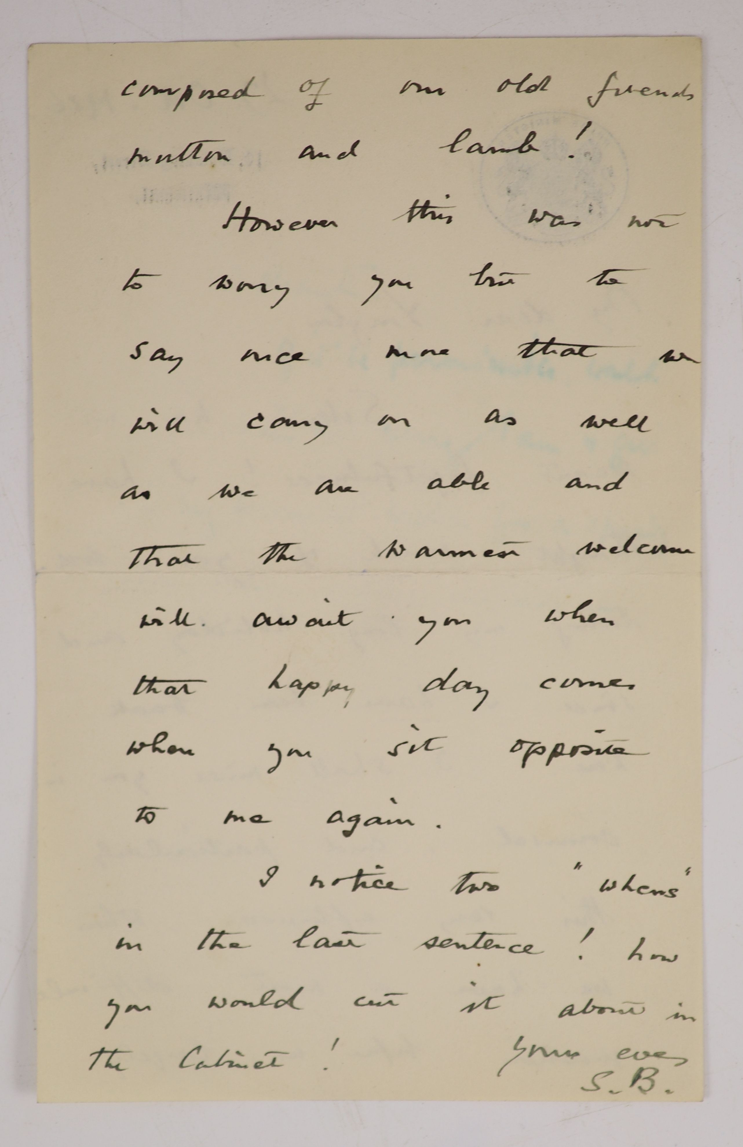 Baldwin, Stanley (1867-1947) An a/l, 2pp, 8vo, to Douglas Hogg, dated 3rd June, 1935, - ‘’My dear Douglas, I am now in a position to ask if you accept once more the office of Lord Chancellor. It would give me the greates